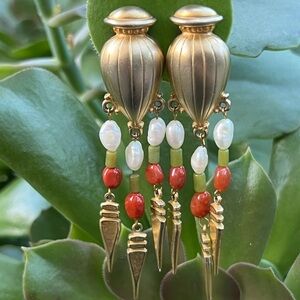 Re-Imagined Vintage Victorian Etruscan Revival Amphora Earrings